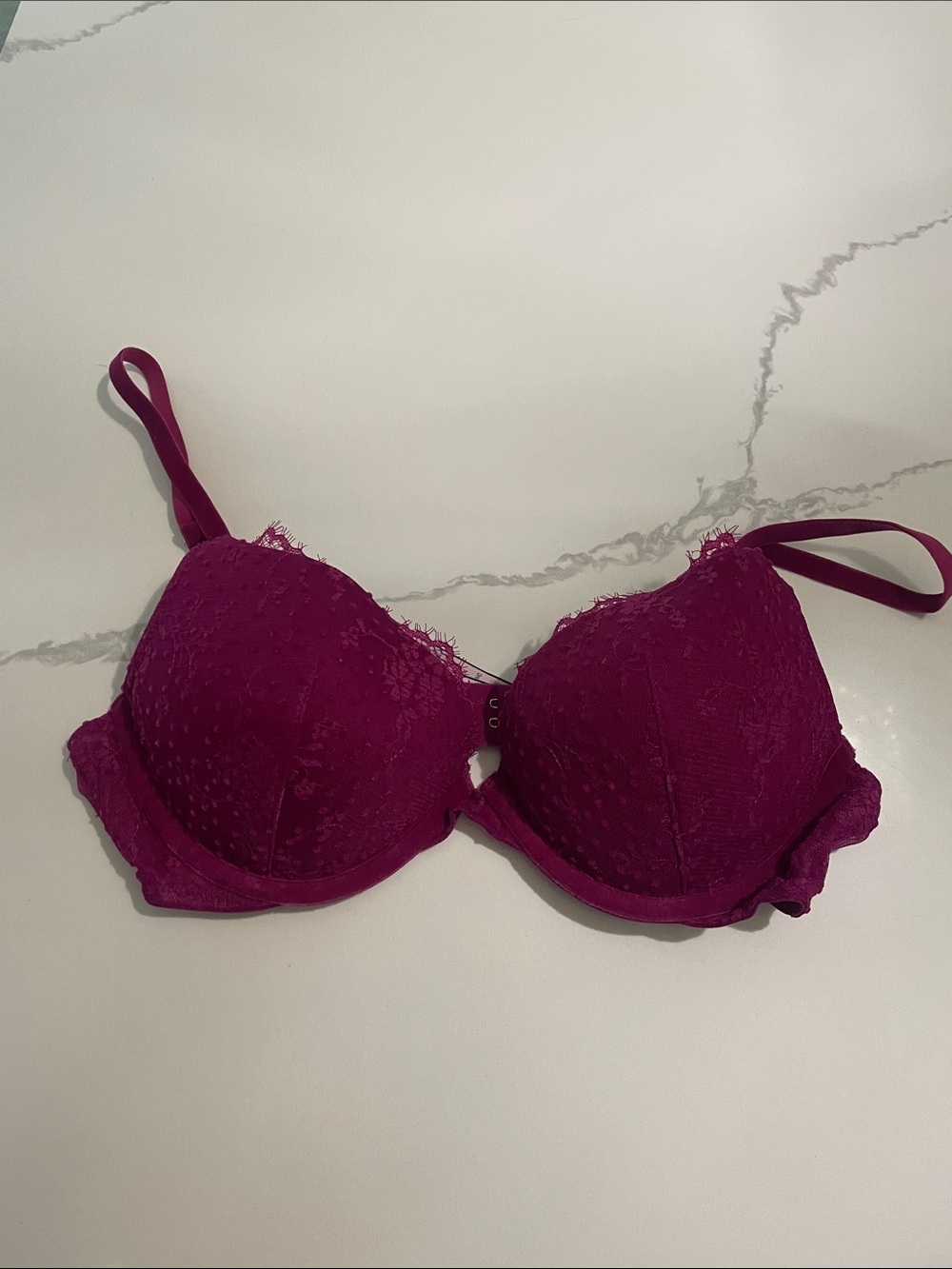Victoria's Secret Lace Push-Up Bra in Deep Magenta